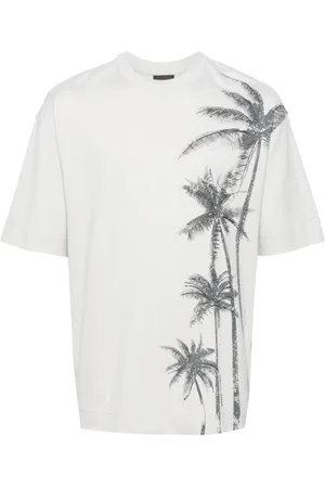 Emporio Armani Palm tree-print cotton T-shirt