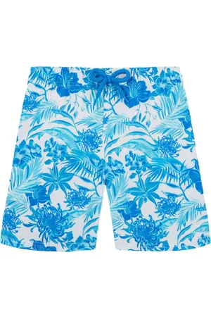 Vilebrequin Floral-print logo-appliqué swim shorts