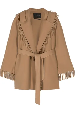 Balenciaga Fringed-edge hooded cardi-coat