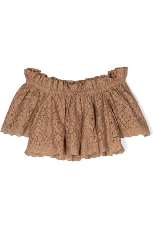 Twin-Set Chantilly-lace cotton blouse