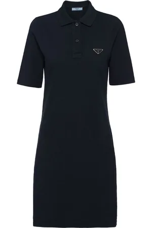Prada Triangle-logo cotton polo minidress