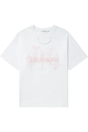B+AB Pearl-chain floral-print T-shirt