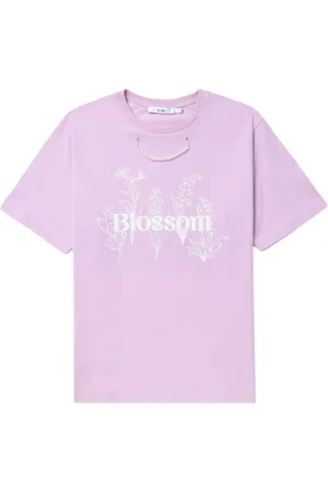B+AB Pearl-chain floral-print T-shirt