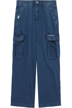 Chocoolate Cargo-pocket wide-leg jeans