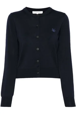 Maison Kitsuné Logo-appliqué wool cardigan
