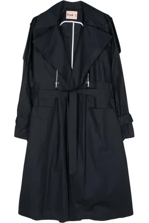 Plan C Detachable-sleeves trench coat