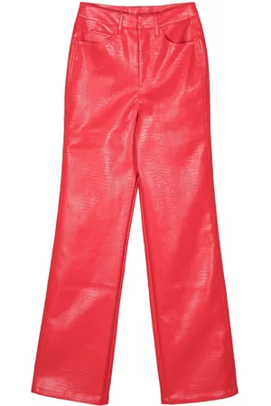 ROTATE Faux-leather straight-leg trousers