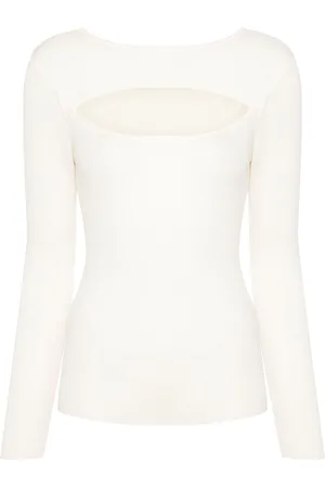 Allude Cut-out ribbed top