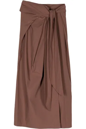 ALYSI Belted cotton wrap skirt