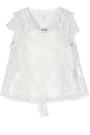 Dondup Floral-embroidery mesh blouse