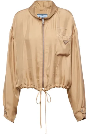 Prada Triangle-logo silk jacket