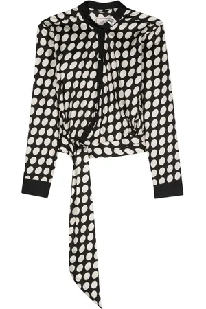 Maison Mihara Yasuhiro Scarf-detail polka-dot shirt