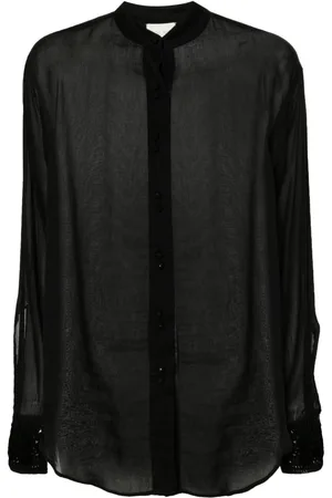 FORTE FORTE Semi-sheer long-sleeve shirt