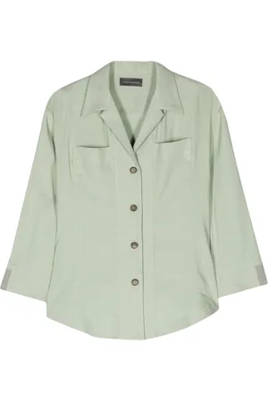 LORENA ANTONIAZZI Camp-collar linen-blend shirt