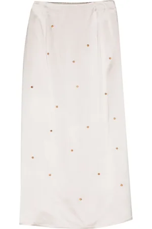 ALYSI Bead-detailed straight midi skirt