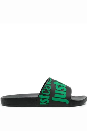 Roberto Cavalli Logo-embossed slides