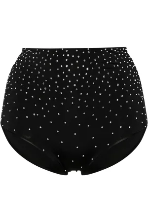 FORTE FORTE Crystal-embellished high-waisted bikini bottoms