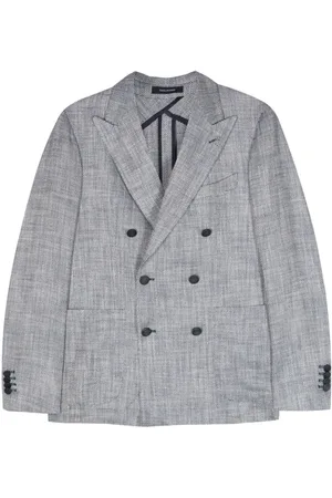 TAGLIATORE Double-breasted herringbone-pattern blazer
