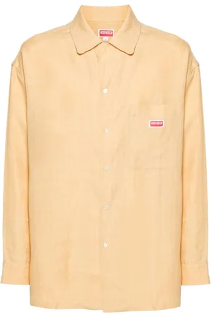 Kenzo Logo-appliqué linen oversized shirt