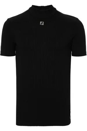 Fendi FF logo plaque ribbed T-shirt