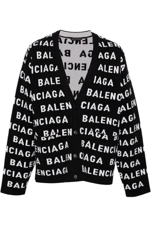 Balenciaga Logo-intarsia V-neck cardigan