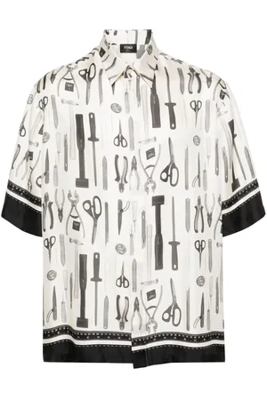 Fendi Graphic-print silk shirt