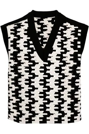 CROQUIS Geometric-pattern print vest