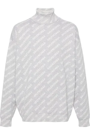 Balenciaga Logo-intarsia roll-neck jumper
