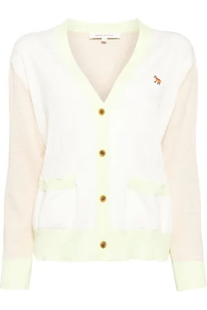 Maison Kitsuné Baby Fox-embroidered wool cardigan