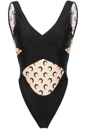 Marine Serre Draped moon-print swimsuit