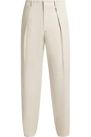 Fendi Pintuck-detail straight-leg trousers