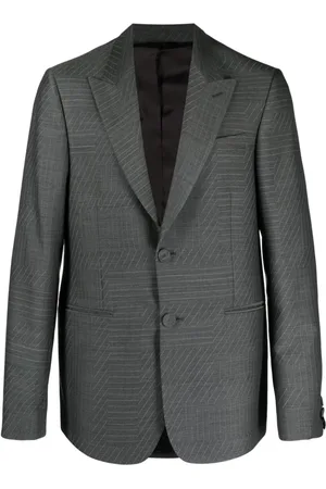 Fendi Striped single-breasted wool blazer