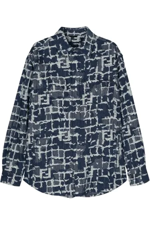 Fendi FF-pattern denim shirt jacket