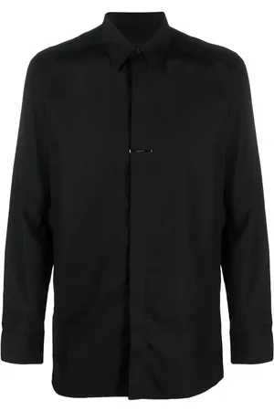 Givenchy Logo-plaque pointed-collar cotton shirt