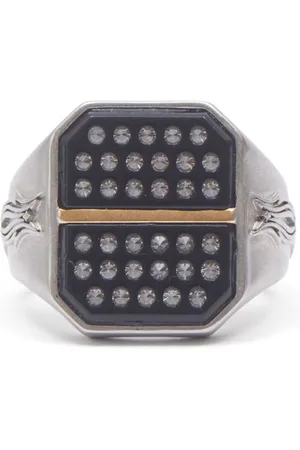 Maison Margiela Enamel rhinestone-embellished signet ring