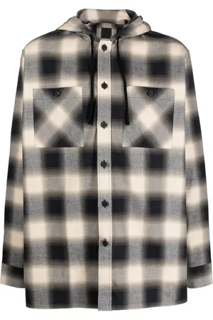 Givenchy Checkered cotton hooded shirt