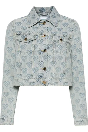 Casablanca Heart monogram-jacquard denim jacket