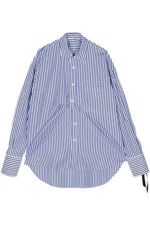 Marina Yee Striped draped cotton shirt