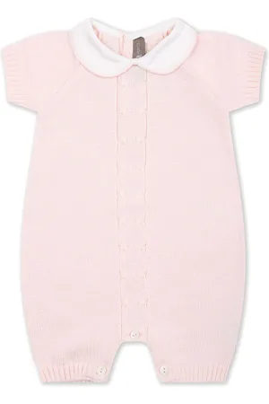 LITTLE BEAR Cable-knit cotton romper
