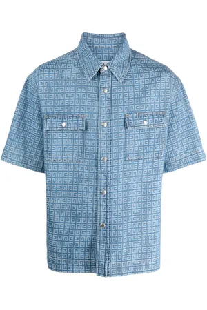 Givenchy 4G-jacquard short-sleeve denim shirt
