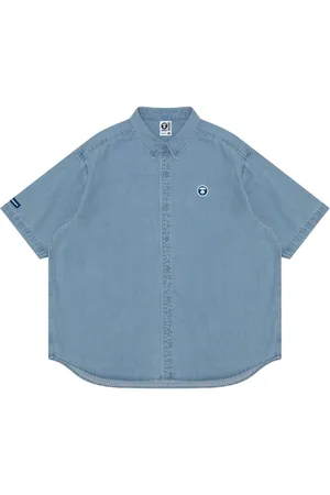 A Bathing Ape Ape-patch washed denim shirt