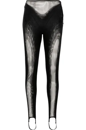 MUGLER Stirrup mesh leggings