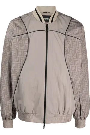 Fendi Monogram-print panelled bomber jacket