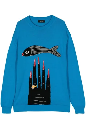 Botter Powerful Hand-intarsia cotton-cashmere jumper