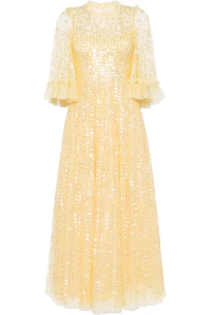 Needle & Thread Raindrop sequin-embellished gown