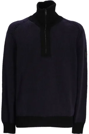 HUGO BOSS Half-zip high-neck jumper