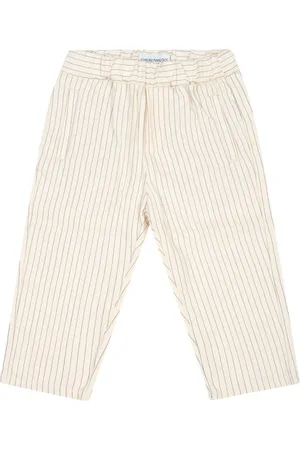 Emporio Armani Striped cotton-linen trousers