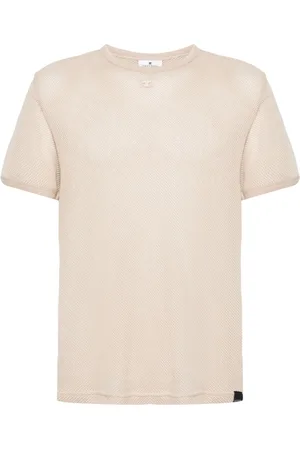 Courrèges Logo-patch open-knit T-shirt