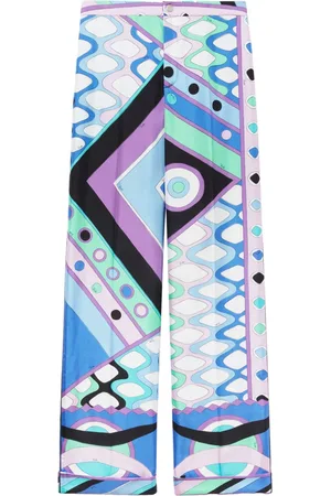 Puccini Vivara-print silk trousers