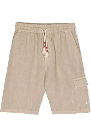 MC2 SAINT BARTH Logo-embroidered linen shorts